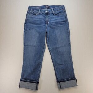 NYDJ Jeans Womens 12 Dayla‎ Wide Cuff Capri Lift Tuck Mid Rise Light Wash Denim
